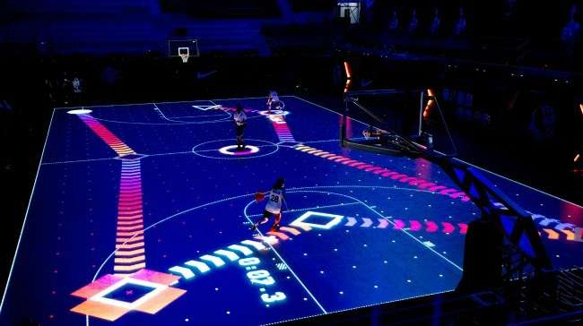 Nike Rise 2.0 Digital Basketball Training Court Combines Experiential Design with Advanced Tracking