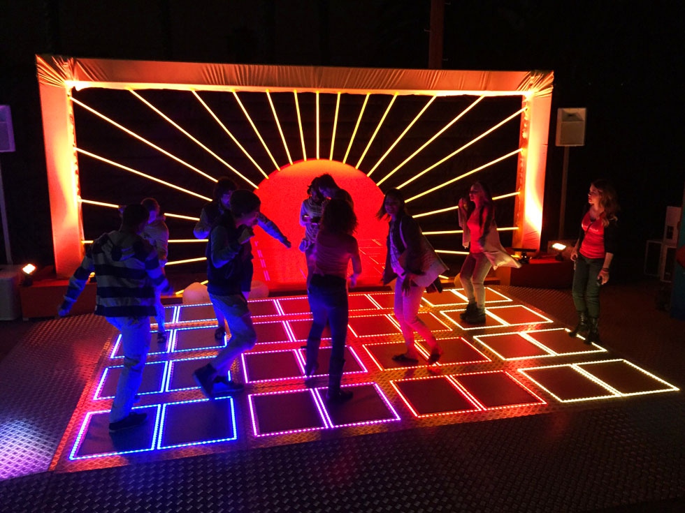 interactive floor footsteps converting electricity